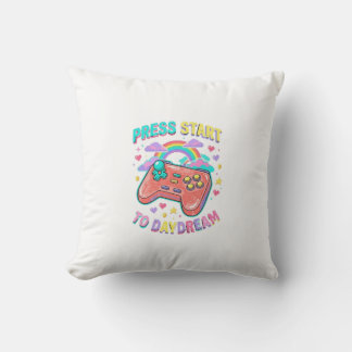 Kawaii Gaming Controller Pastel Throw Pillow
