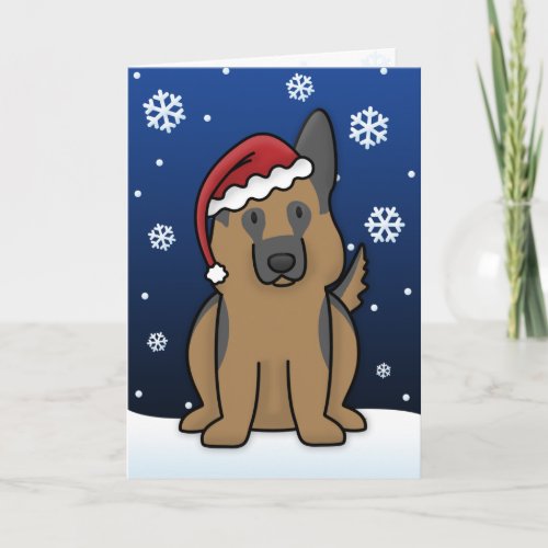 Kawaii German Shepherd Christmas Card