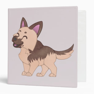 Kawaii German Shepherd Dog 3 Ring Binder