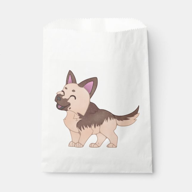 Kawaii German Shepherd Dog Favor Bag (Front)