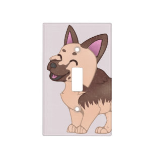 Kawaii German Shepherd Dog Light Switch Cover