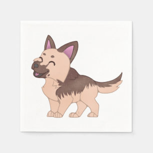 Kawaii German Shepherd Dog Napkins