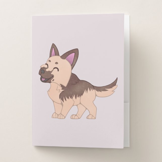 Kawaii German Shepherd Dog Pocket Folder (Front)