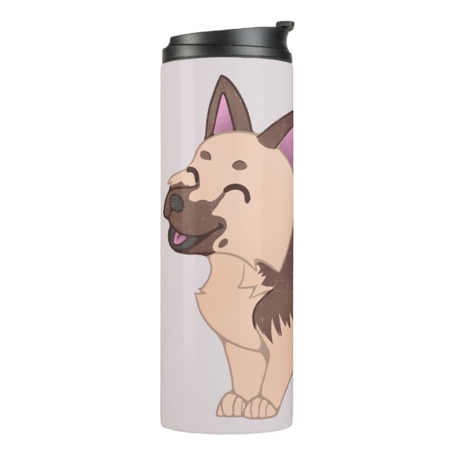 Kawaii German Shepherd Dog Thermal Tumbler (Rotated Left)