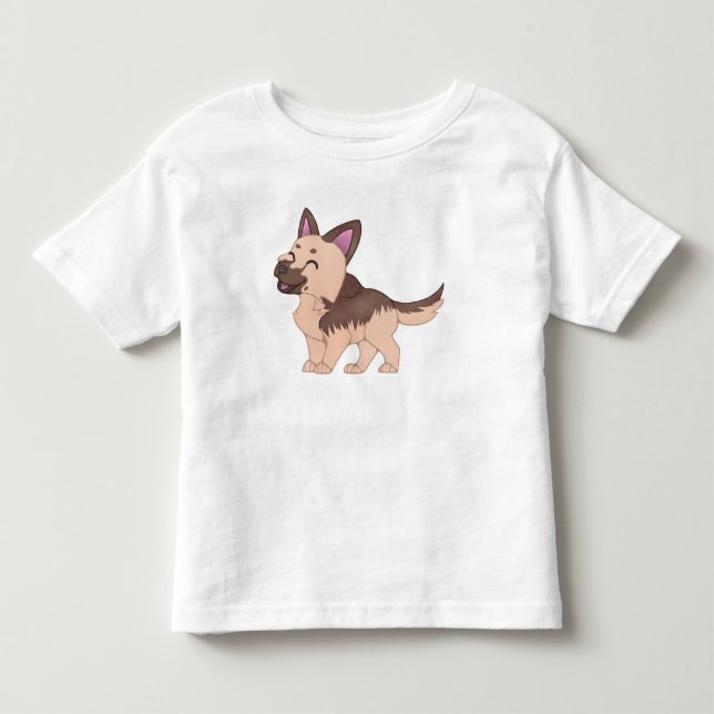 Kawaii German Shepherd Dog Toddler T-shirt (Front)