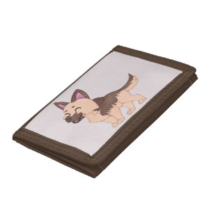 Kawaii German Shepherd Dog Tri-fold Wallet