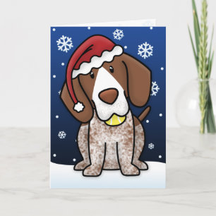 Kawaii German Shorthair Pointer Christmas Card