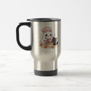 Kawaii Ghost Chef Halloween Sweatshirt Travel Mug