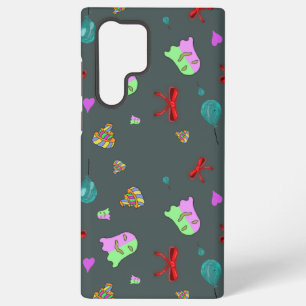 Kawaii Ghost Cute Spooky Halloween Pattern Samsung Galaxy S22 Ultra Case