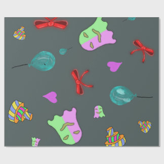 Kawaii Ghost Cute Spooky Halloween Pattern Wrapping Paper
