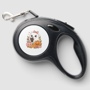 Kawaii Ghost Halloween Black Cat Pumpkin Fall Spoo Retractable Pet Leash