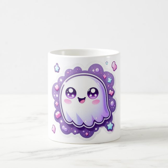 Kawaii Ghost Mug Cute Pastel Halloween Coffee Cup  (Center)