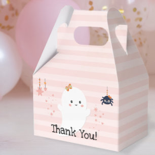 Kawaii Ghost Pink Halloween Thank You Favor Boxes