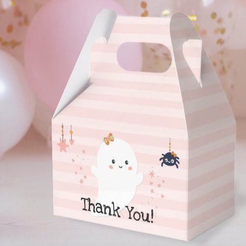 Kawaii Ghost Pink Halloween Thank You Favor Boxes