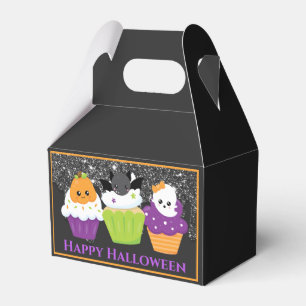 Kawaii Ghost Pumpkin Bat Halloween Cupcakes Favor Boxes