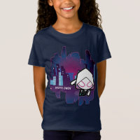 Kawaii Ghost-Spider City Skyline T-Shirt