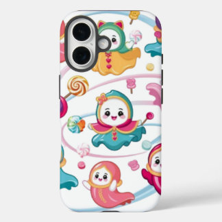 Kawaii ghosts wearing costumes floating around can iPhone 16 case
