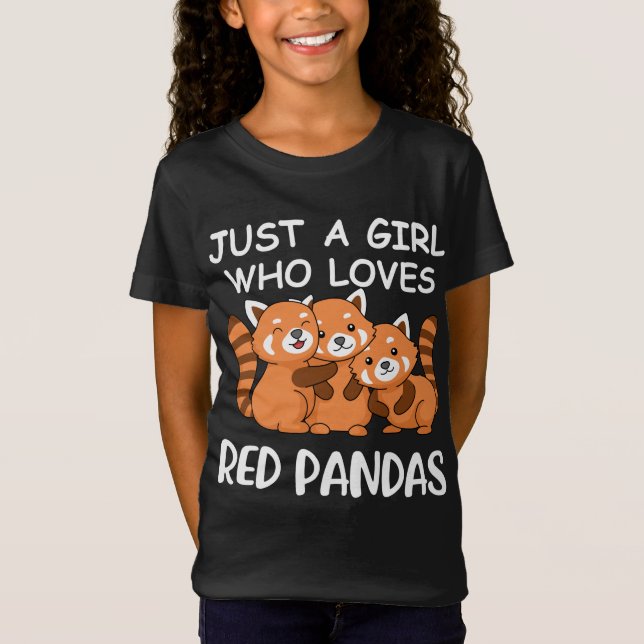 Kawaii Gift Women Just A Girl Who Loves Red Pandas T-Shirt (Front)