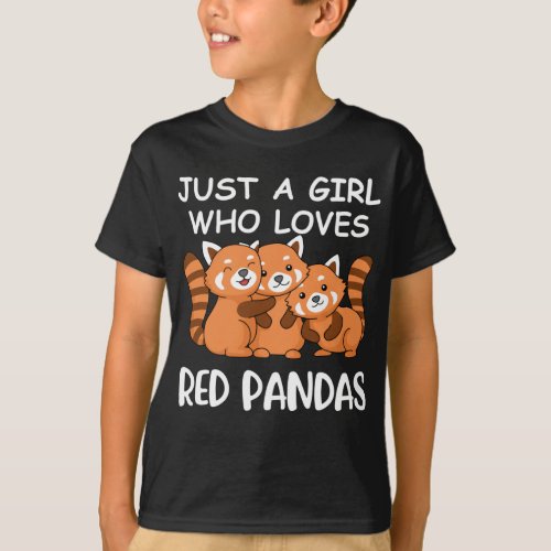 Kawaii Gift Women Just A Girl Who Loves Red Pandas T_Shirt