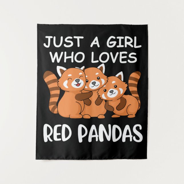 Kawaii Gift Women Just A Girl Who Loves Red Pandas Tapestry (Front)