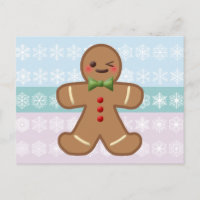 Kawaii Gingerbread Man & Snowflakes
