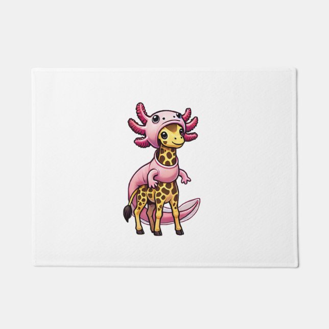 Kawaii Giraffe Axolotl Costume   Doormat (Front)