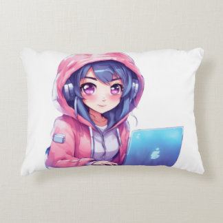 Kawaii Girl Accent Pillow