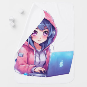 Kawaii Girl Baby Blanket