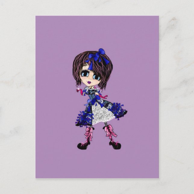Kawaii girl birthday - personalized postcard (Front)