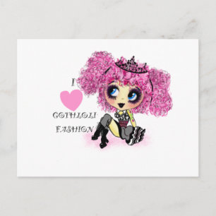 Kawaii girl birthday - personalized postcard