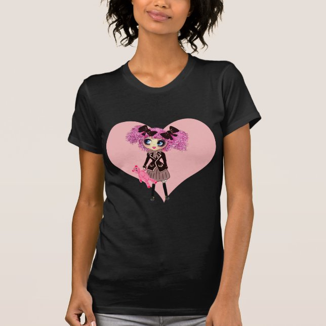 Kawaii Girl PinkP - schoolgirl T-Shirt (Front)