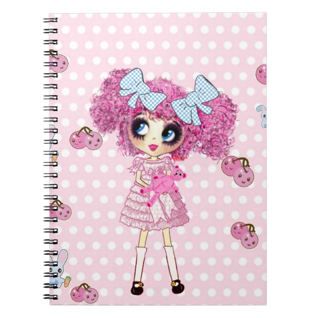 Kawaii Girl PinkyP cute girly Notebook (Front)