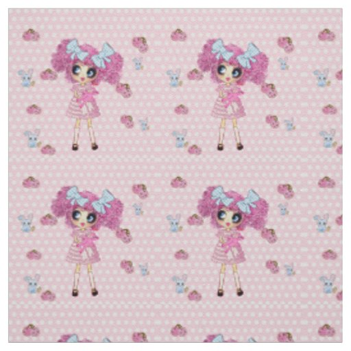 Kawaii Girl PinkyP - girly fashion Fabric