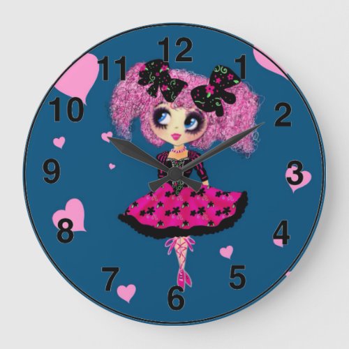 Kawaii Girl PinkyP _ prom princess Large Clock