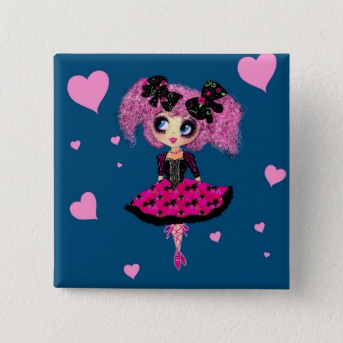 Kawaii Girl PinkyP _ prom princess Pinback Button