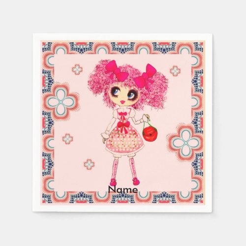 Kawaii Girl PinkyP sweet lolita Napkins