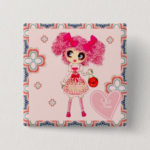 Kawaii Girl PinkyP Sweet Lolita so cute Pinback Button