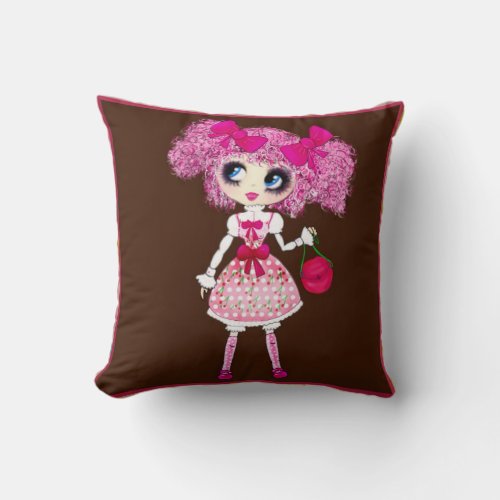 Kawaii Girl PinkyP Sweet Lolita so cute Throw Pillow