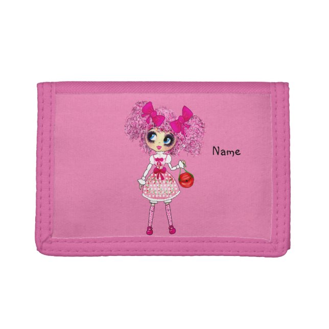 Kawaii Girl PinkyP Tri-fold Wallet (Front)
