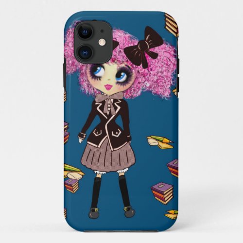 Kawaii Girl Student Gifts with PinkyP iPhone 11 Case