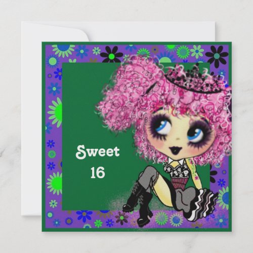 Kawaii girl sweet 16 PinkyP Invitation