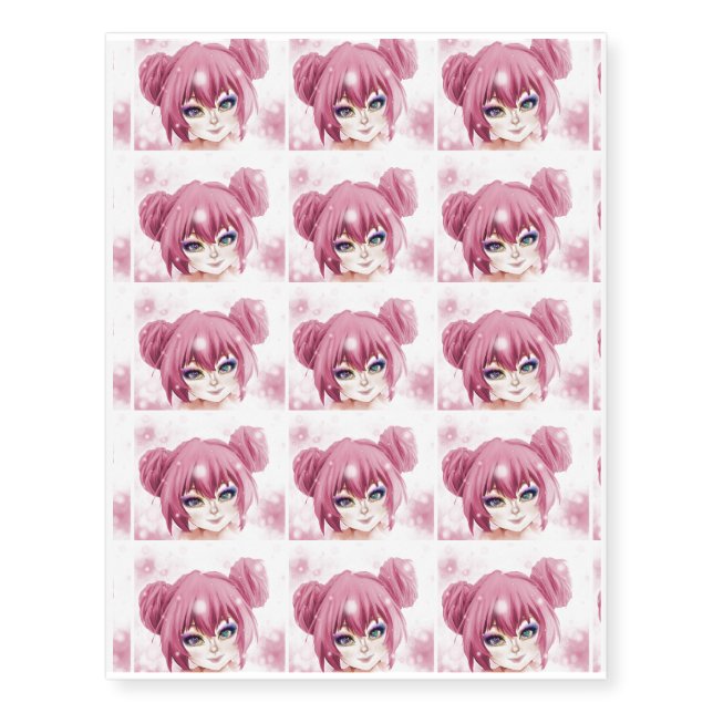 Kawaii girl Temporary Tattoos (Front)