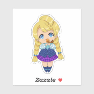 Kawaii Girl with Bird Sticker