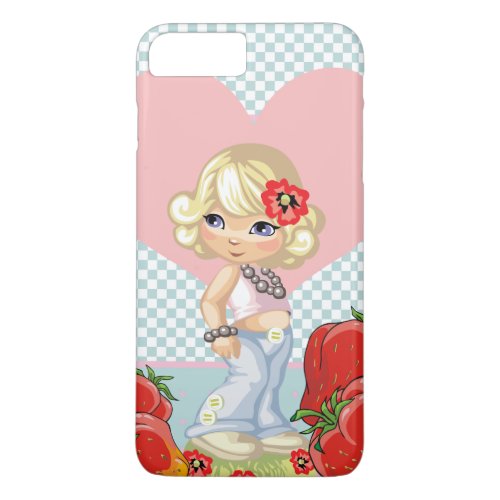 Kawaii girl with strawberries very cute iPhone 8 plus7 plus case