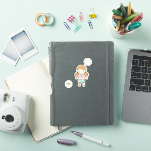 Kawaii Girl with To-Do Bubble Scrapbooking Sticker