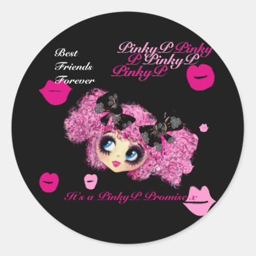 Kawaii girlfriends  best friends forever gifts classic round sticker