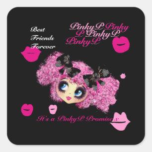 Kawaii girlfriends , best friends forever gifts square sticker
