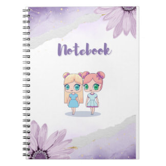 Kawaii Girls: Spiral Notebook for Kids