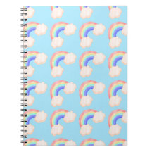 Kawaii Glossy Colorful Rainbows Blue Pattern Cute