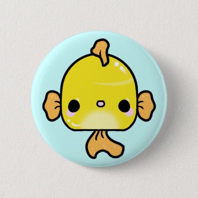Kawaii GoldFish (You change the Background!) Pinback Button (Front)
